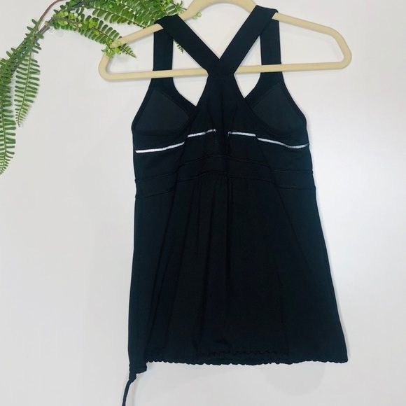 Athleta Black Workout Tank Top Shelf Bra Racerback - Picture 6 of 10